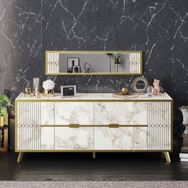 Hanah Home Frida - Consola Blanca con Espejo